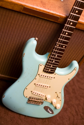 Early Fender Stratocaster and Fender Amplifier